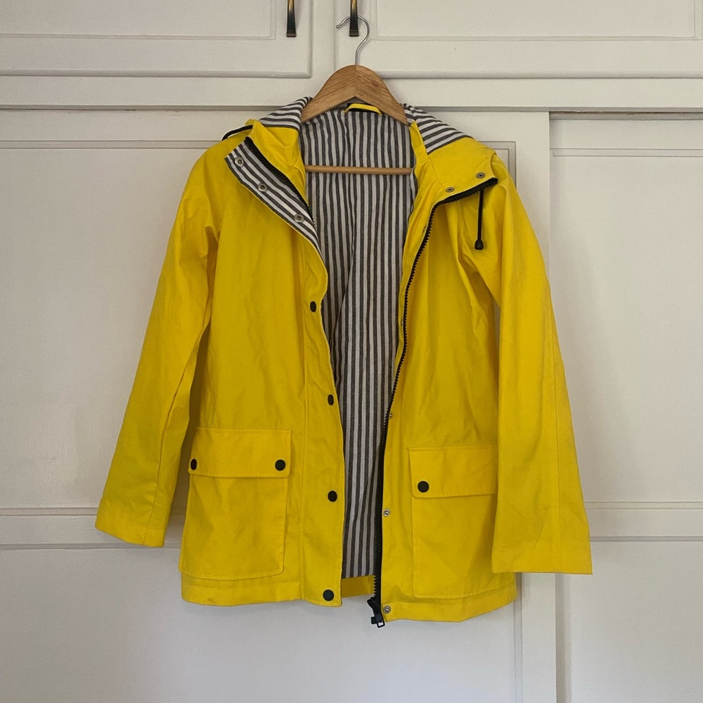 Yellow and Seersucker Rain Jacket